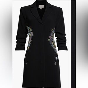 Cinq a Sept Diamond Daisies Joel Embellished Blazer Dress